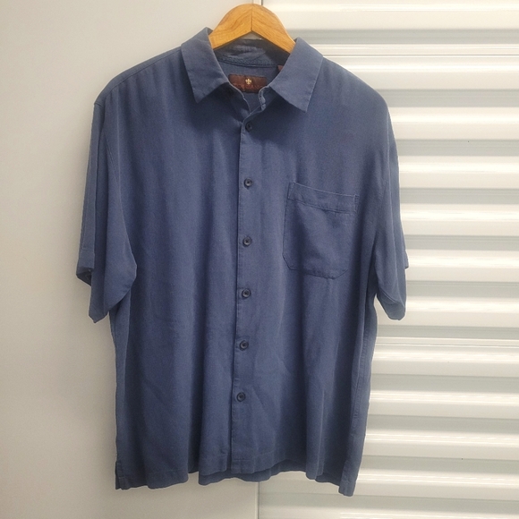 Toscano Other - Toscano Short Sleeve Button Up Shirt, Size Large, Blue